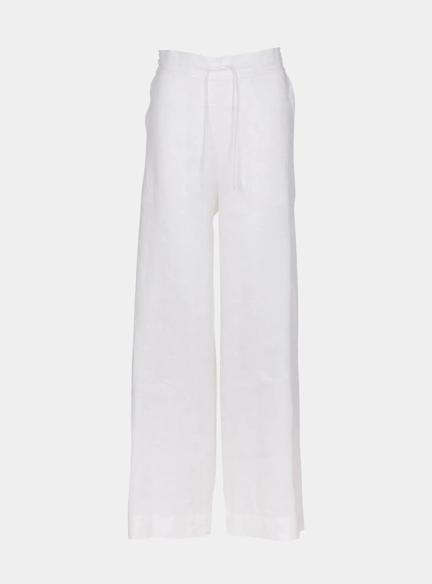 White Heavy Linen Wide-Leg Pants Perfect Days NOKAYA