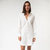 White InStyle Cotton Poplin Shirt Dress - Myza