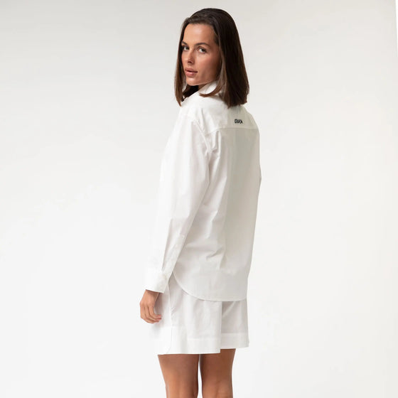 White InStyle Cotton Poplin Shirt - Myza