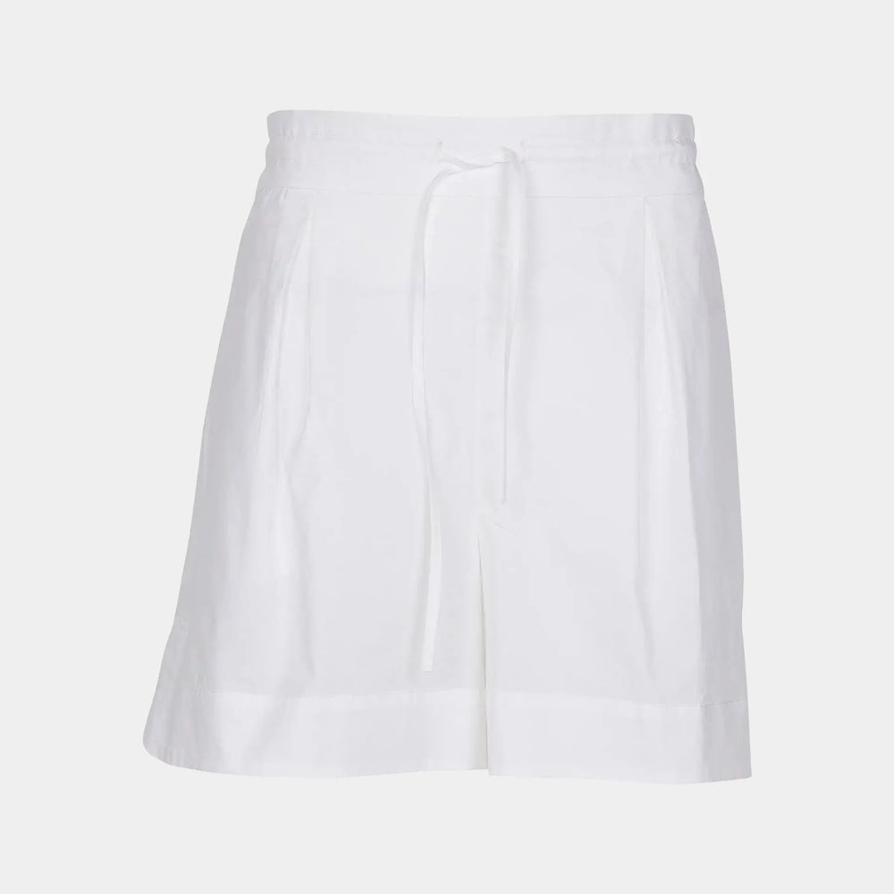 White InStyle Cotton Poplin Shorts NOKAYA