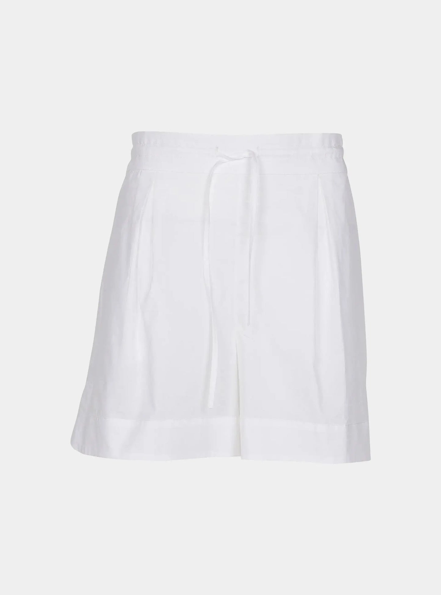 White InStyle Cotton Poplin Shorts NOKAYA