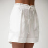 White InStyle Cotton Poplin Shorts - Myza