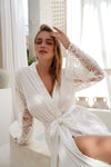 White Lace Sleeve Bridal Robe Wear the World