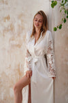 White Lace Sleeve Bridal Robe Wear the World