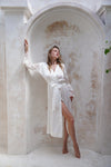 White Lace Sleeve Bridal Robe Wear the World