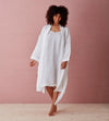 White Layla 100% Linen Robe The Secret Linen Store