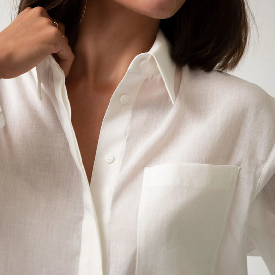 White Linen Voile Shirt - Myza