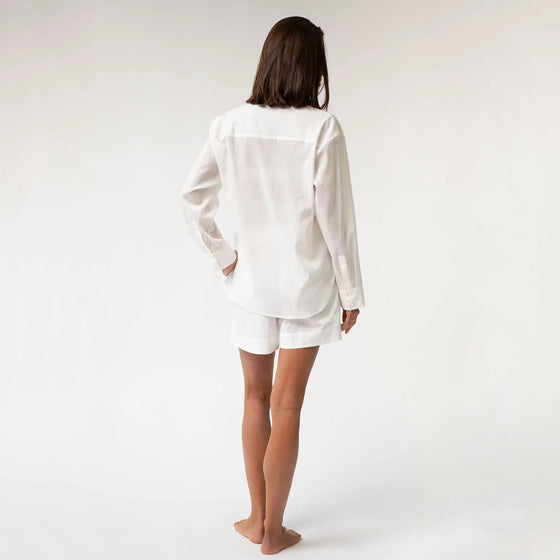 White Linen Voile Shirt - Myza