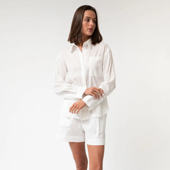 White Linen Voile Shirt - Myza