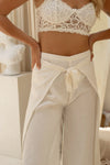 White Linen Wrap Around Trousers Wear the World