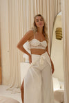 White Linen Wrap Around Trousers Wear the World