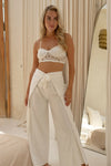 White Linen Wrap Around Trousers Wear the World