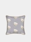 White Roses on Lavender Silk Cushion Long Studio Design