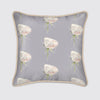 White Roses on Lavender Silk Cushion Long Studio Design