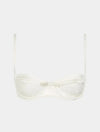 White Stretch Silk With Polka Dot Tulle Balconette Bra Sarah Brown London