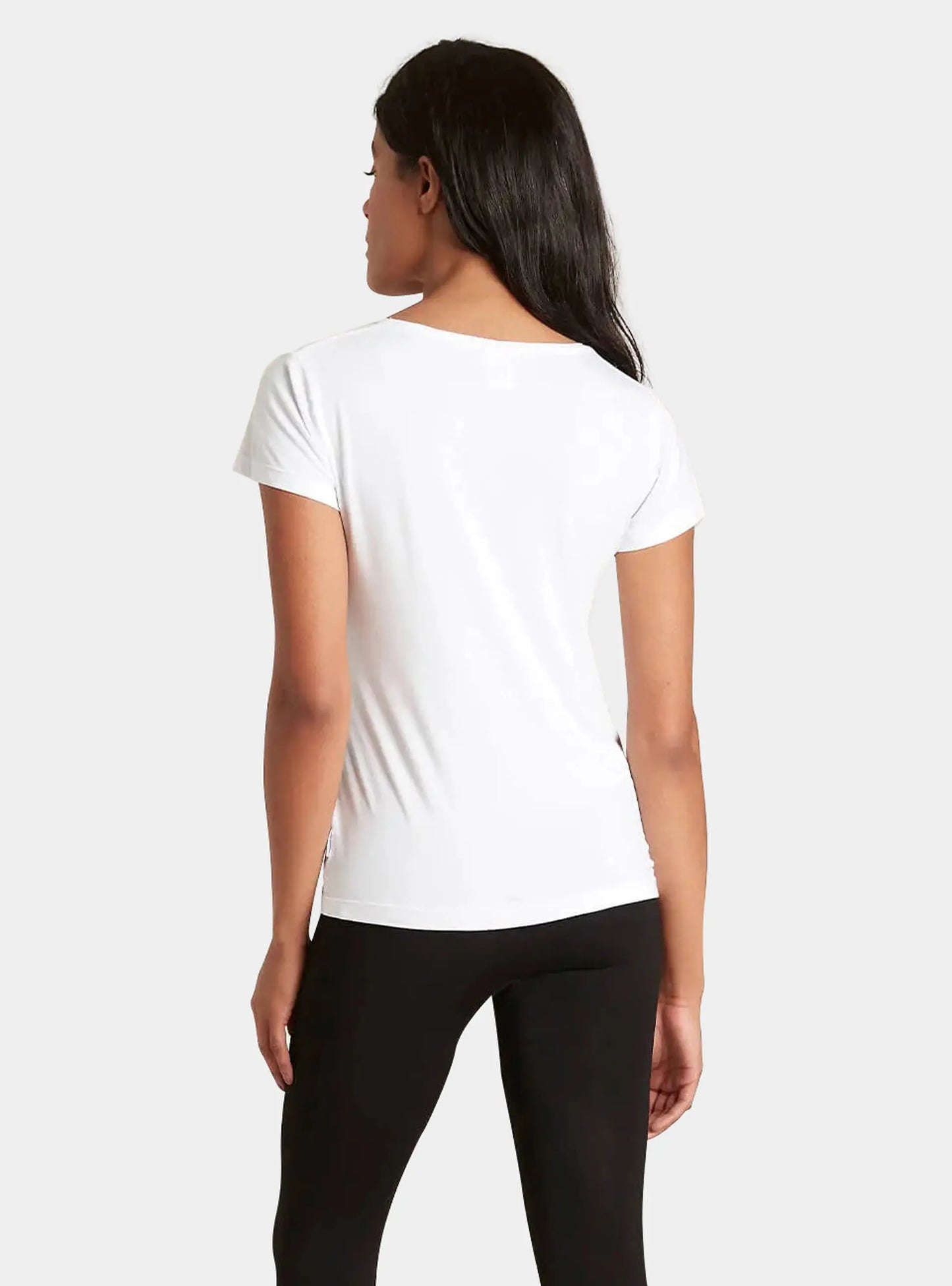 White V-Neck Women's Bamboo T-Shirt Boody