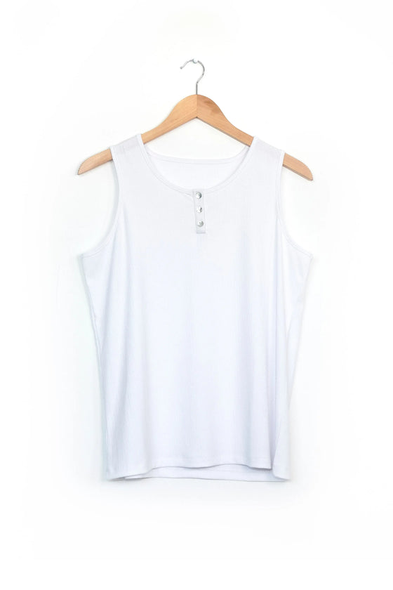 White Women's Buttoned Tank Top inara