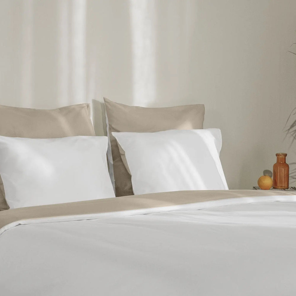 White & Beige Essential Pillowcases Emma