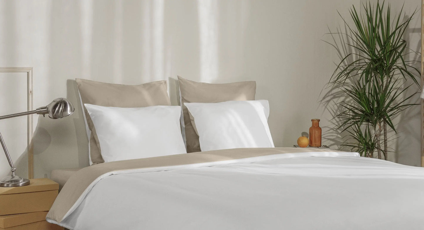 White & Beige Essential Pillowcases Emma