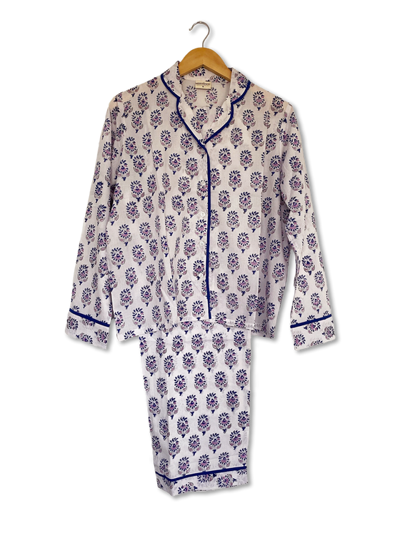 Lilac Bloom Pyjama Trouser Set Madder & More