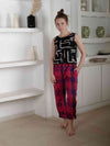 Jacquard Red Pink Blue Trousers