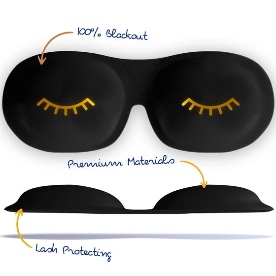 Wink Black Contoured 3D Blackout Sleep Mask SMUG