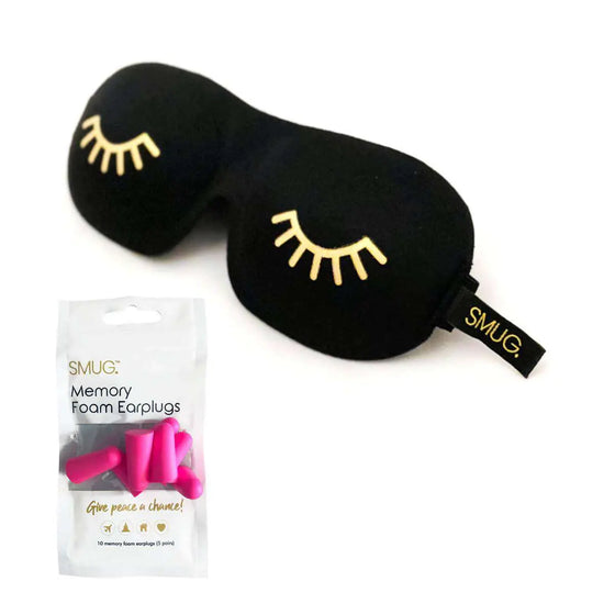 Wink Black Contoured 3D Blackout Sleep Mask SMUG