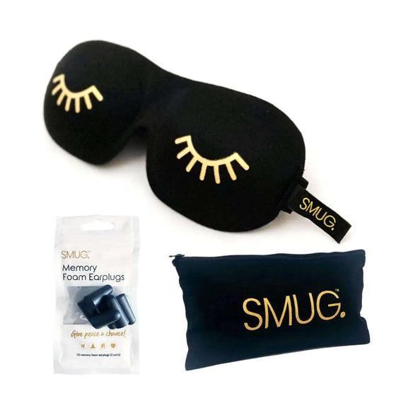 Wink Black Contoured 3D Blackout Sleep Mask SMUG