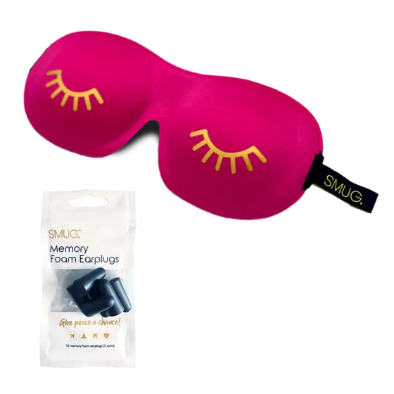 Wink Bright Pink Contoured 3D Blackout Sleep Mask SMUG