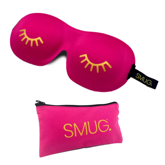 Wink Bright Pink Contoured 3D Blackout Sleep Mask SMUG