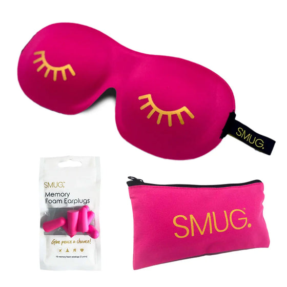 Wink Bright Pink Contoured 3D Blackout Sleep Mask SMUG