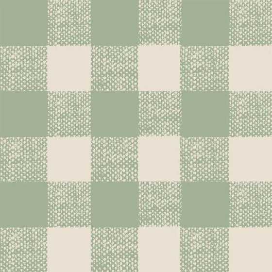 Winter Sage Gingham Wallpaper Piglet