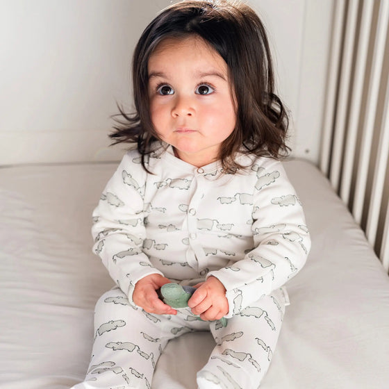 Winter Sleepsuit With Padded Sleeves (2pk) - Hippo Pure Earth Collection