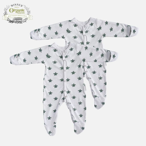 Winter Sleepsuit With Padded Sleeves (2pk) - Turtle Pure Earth Collection