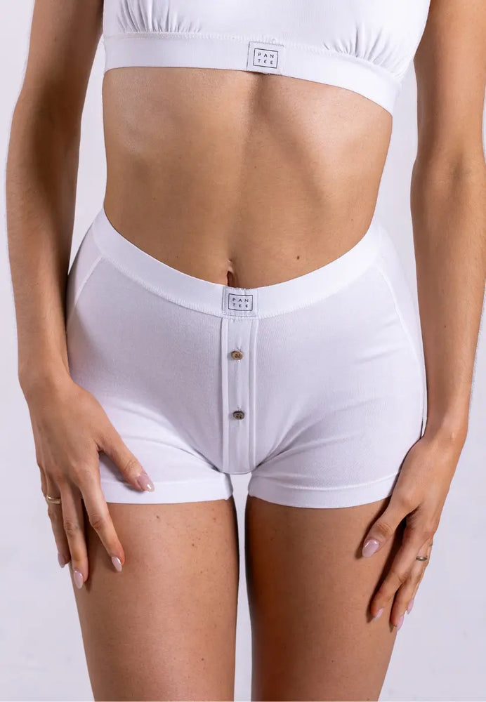 Women's Boxer Briefs, White Pantee