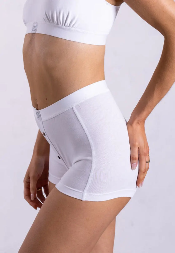 Women's Boxer Briefs, White Pantee