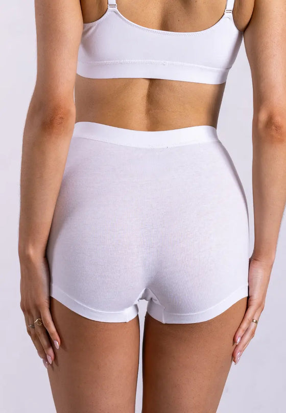 Women's Boxer Briefs, White Pantee