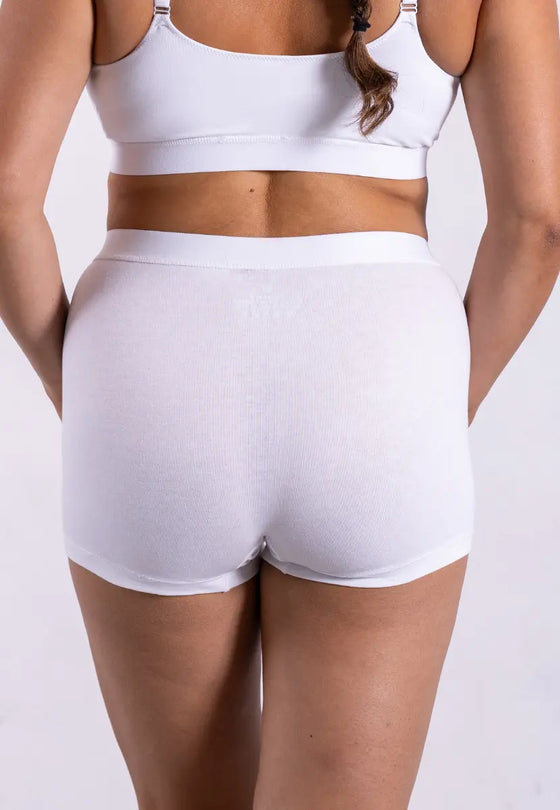 Women's Boxer Briefs, White Pantee