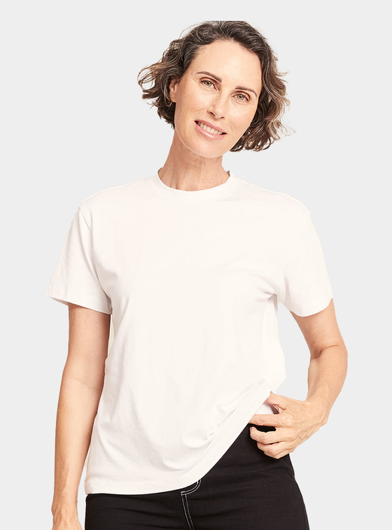 White Women's Classic Crew Neck T-Shirt Boody