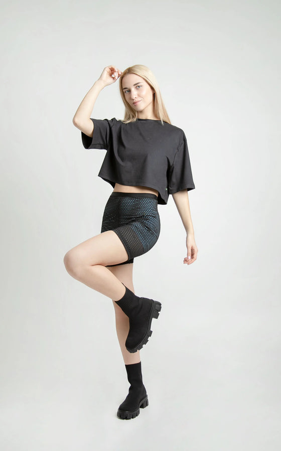 Women's Essential Crop Top - Black numbatsport