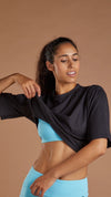 Women's Essential Crop Top - Black numbatsport