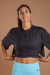 Women's Essential Crop Top - Black numbatsport