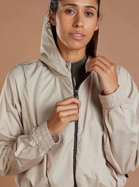 Women's Hooded Track Jacket - Light Beige numbatsport