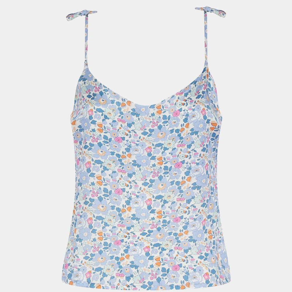 Women's Silk Camisole Top Made With Liberty Fabric BETSY LAVENDER BLUE Coco & Wolf