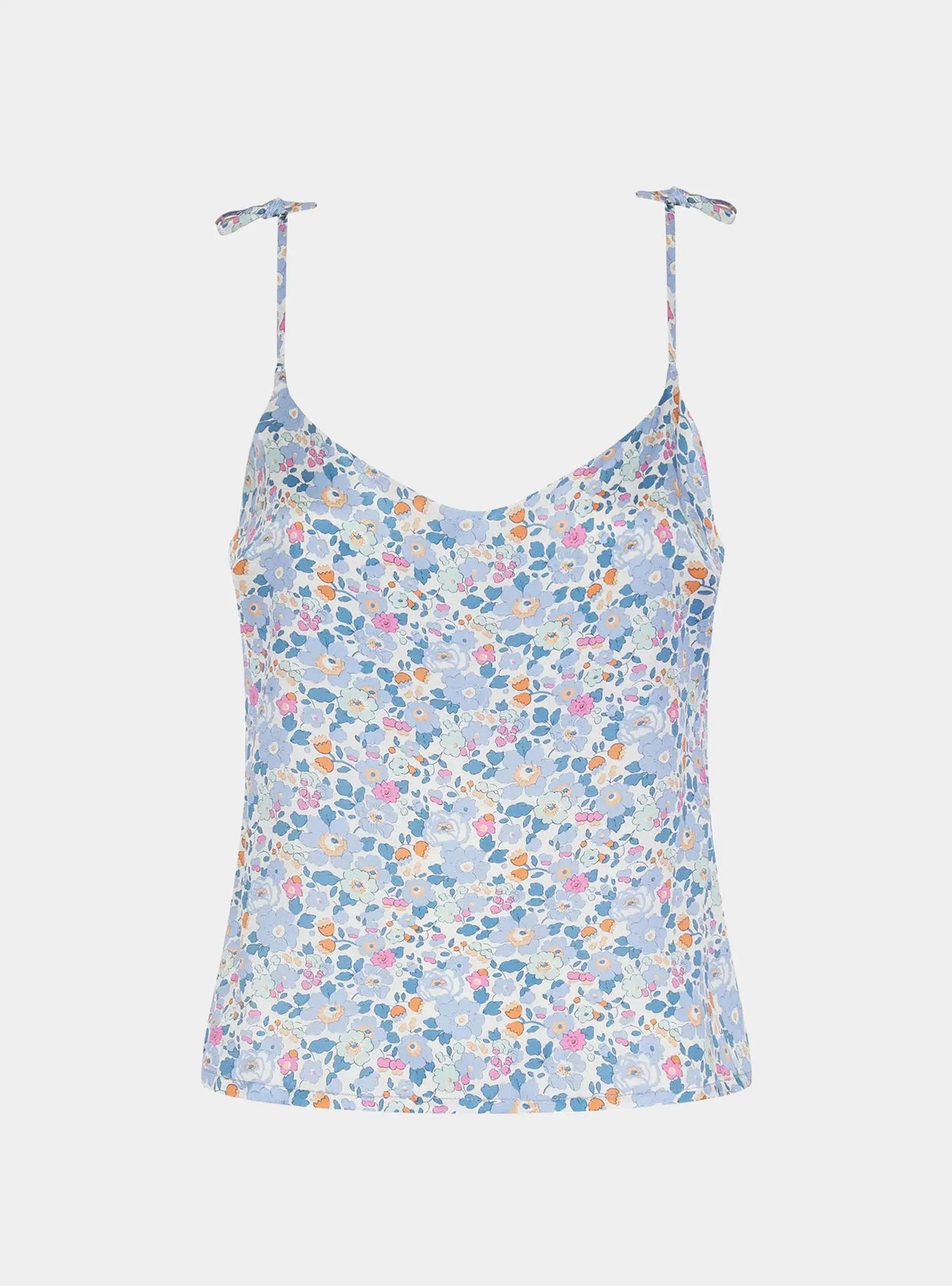 Women's Silk Camisole Top Made With Liberty Fabric BETSY LAVENDER BLUE Coco & Wolf