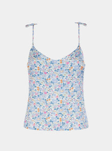  Women's Silk Camisole Top Made With Liberty Fabric BETSY LAVENDER BLUE Coco & Wolf