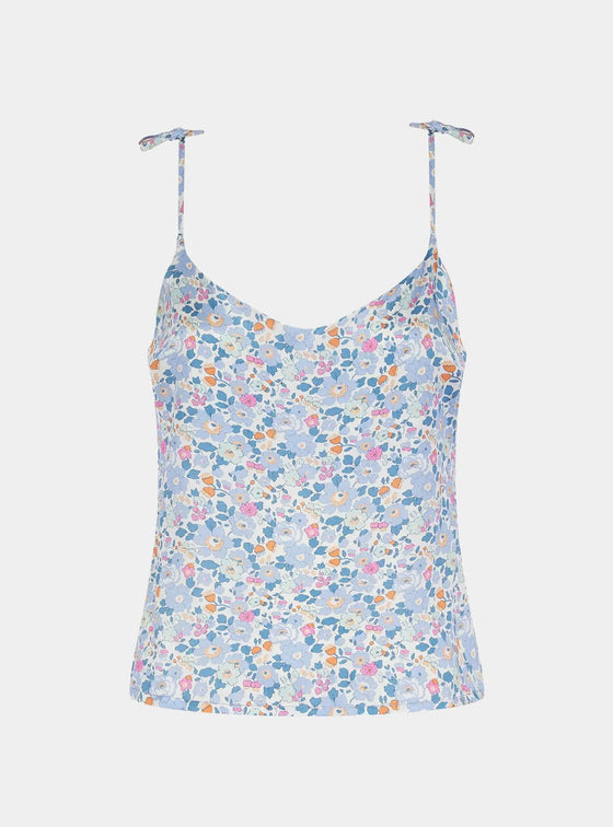 Women's Silk Camisole Top Made With Liberty Fabric BETSY LAVENDER BLUE Coco & Wolf