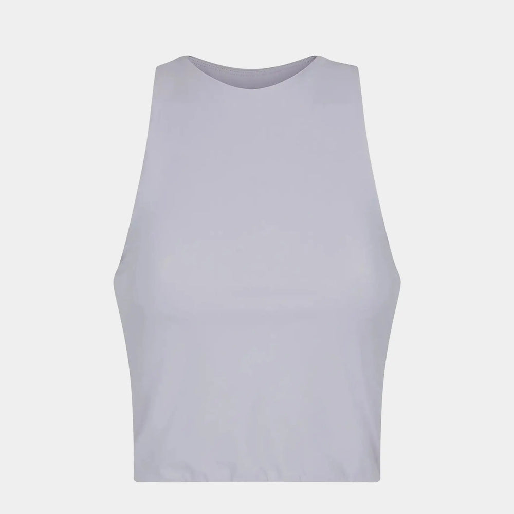 Women's Smooth Crop Tank - Grey numbatsport