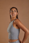 Women's Smooth Crop Tank - Grey numbatsport