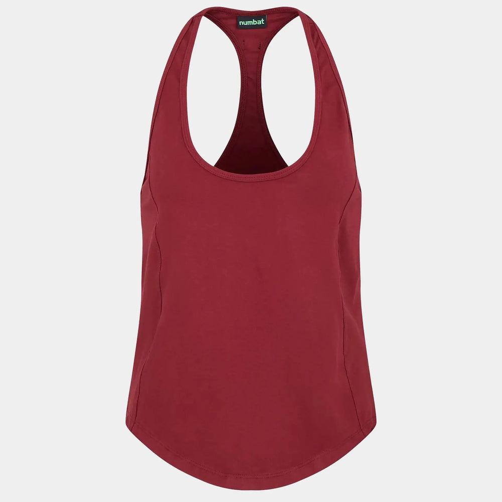 Women's Training Tank - Burgundy numbatsport